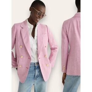 J. Crew Bristol Blazer Academia Italian Linen Raspberry Pink 4 Women’s